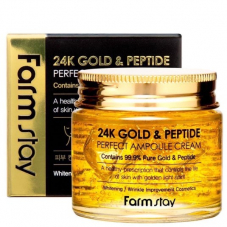 Крем ампульный FarmStay 24K Gold&Peptide Perfect Ampoule Cream, 80ml
