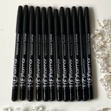 Набор черных карандашей для век Flormar Waterproof Eyeliner 12 в 1