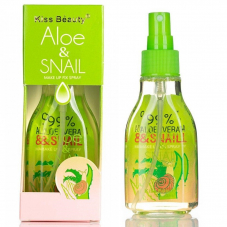 Фиксатор для макияжа Kiss Beauty 99% Aloe Vera & Snail, 120ml