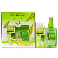 Набор Kiss Beauty "Green Tea Primer-make Up Fix Spray" 2 в 1
