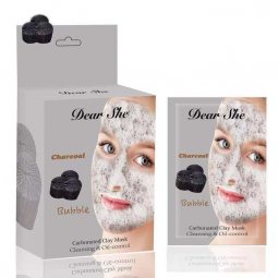 Пузырьковая маска с древесным углём для лица Dear She Charcoal Bubble Carbonated Clay Mask