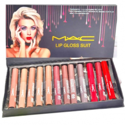 Набор матовых блесков для губ МАК Lip Gloss Suit 12 colors