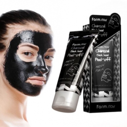 Отшелушивающая маска с древесным углем FarmStay Charcoal Black Head Peel Off Nose Pack, 60ml