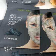 Черная пузырьковая маска "Древесный уголь" Deep Purifying black O2 bubble mask